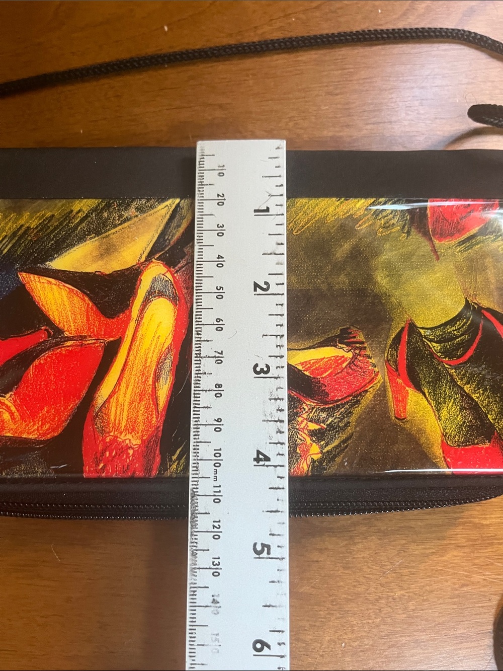 VTG Angela Frascone Resin Multicolor Abstract Crossbody Wallet Purse Black Strap - Picture 9 of 9